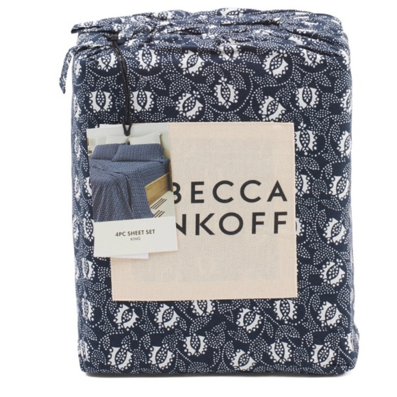 REBECCA MINKOFF Cotton Percale Sheet Set - Picture 1 of 1